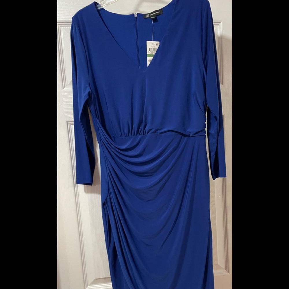 New INC blue dress 3/4 sleeves